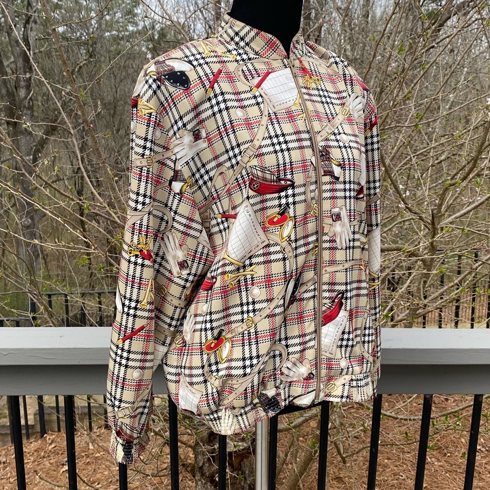 Vintage 80s 90s Novelty Golf Print Bomber Jacket - Picture 2 of 11